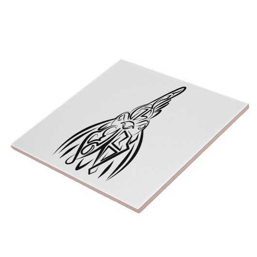 白黒の部族の鶏 タイル (側面)