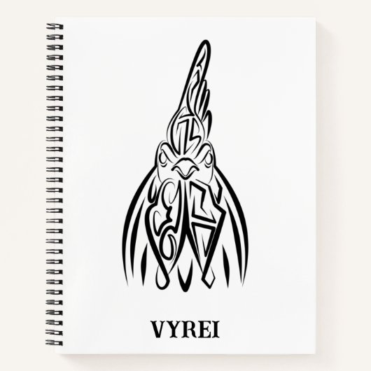 白黒の部族の鶏 ノートブック (正面)