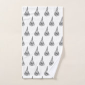 白黒の部族の鶏 バスタオルセット (ハンドタオル)