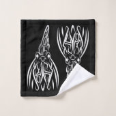 白黒の部族の鶏 バスタオルセット (ウォッシュタオル)