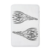 白黒の部族の鶏 バスマット (正面縦)