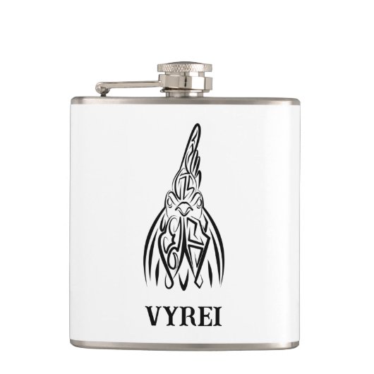 白黒の部族の鶏 フラスク (正面)