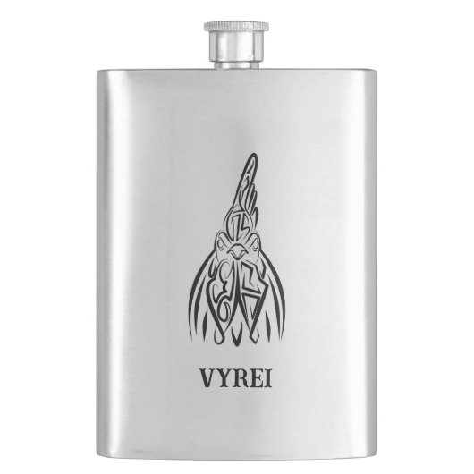 白黒の部族の鶏 フラスク (正面)