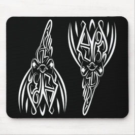 白黒の部族の鶏 マウスパッド