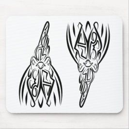 白黒の部族の鶏 マウスパッド