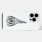 白黒の部族の鶏 iPhoneケース (裏面横)