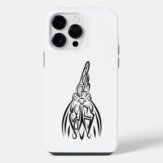 白黒の部族の鶏 iPhoneケース (裏面)