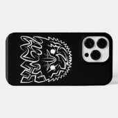 白黒の部族の鷲 iPhoneケース (裏面横)