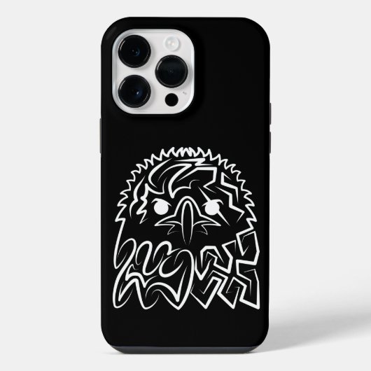 白黒の部族の鷲 iPhoneケース (裏面)