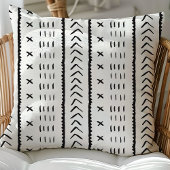 白黒の部族アステカボホ模様 クッション