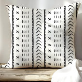 白黒の部族アステカボホ模様 クッション