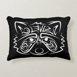 白黒の部族アライグマ アクセントクッション