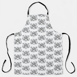 白黒の部族アライグマ エプロン