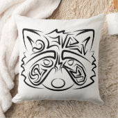 白黒の部族アライグマ クッション (ブランケット)