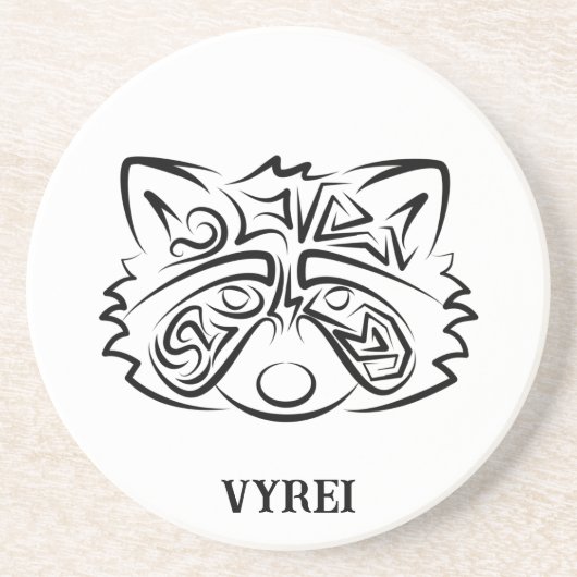 白黒の部族アライグマ コースター (正面)