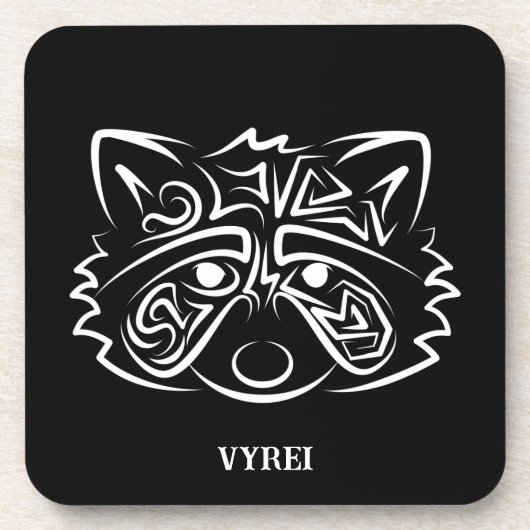 白黒の部族アライグマ コースター (正面)