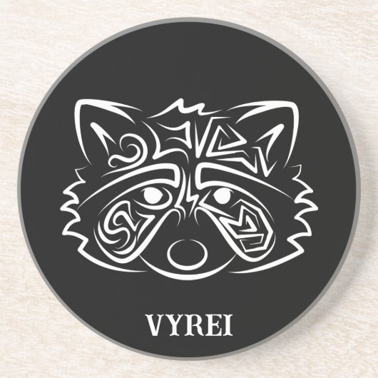 白黒の部族アライグマ コースター (正面)