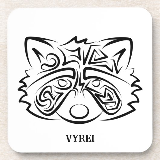 白黒の部族アライグマ コースター (正面)