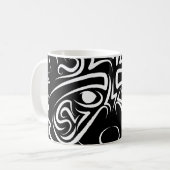 白黒の部族アライグマ コーヒーマグカップ (正面左)