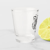 白黒の部族アライグマ ショットグラス (左)