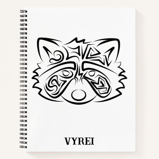 白黒の部族アライグマ ノートブック (正面)