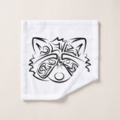 白黒の部族アライグマ バスタオルセット (ウォッシュタオル)