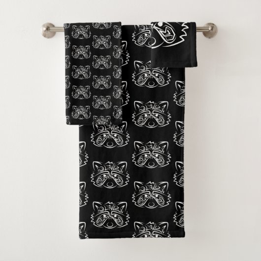 白黒の部族アライグマ バスタオルセット (インサイチュ)