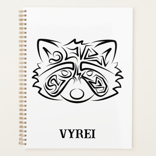 白黒の部族アライグマ プランナー手帳 (正面)