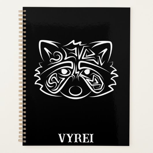 白黒の部族アライグマ プランナー手帳 (正面)