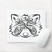 白黒の部族アライグマ マウスパッド (マウス)