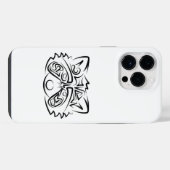 白黒の部族アライグマ iPhoneケース (裏面横)