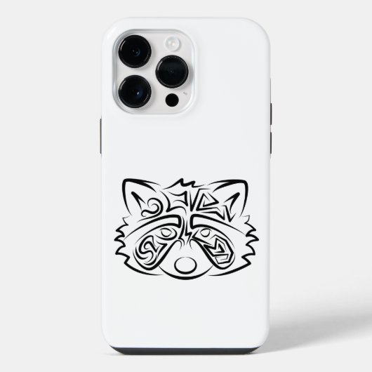 白黒の部族アライグマ iPhoneケース (裏面)