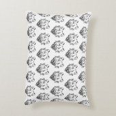 白黒の部族オオカミ アクセントクッション (裏面(縦))