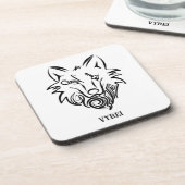 白黒の部族オオカミ コースター (左側)