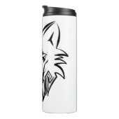 白黒の部族オオカミ タンブラー (回転右)