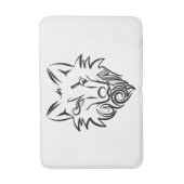白黒の部族オオカミ バスマット (正面縦)