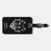 白黒の部族オオカミ ラゲッジタグ (裏面横)