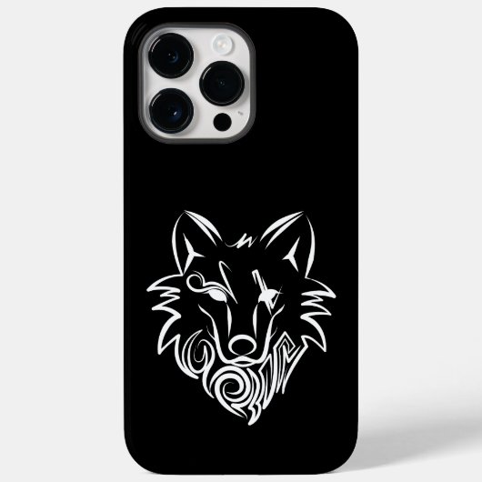 白黒の部族オオカミ Case-Mate iPhoneケース (裏面)