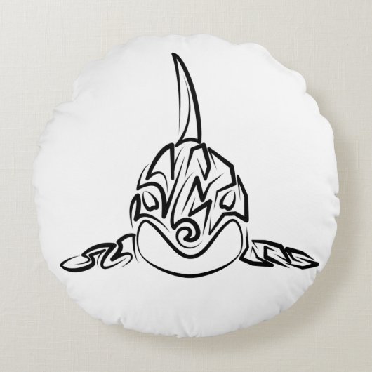 白黒の部族オルカ ラウンドクッション (正面)