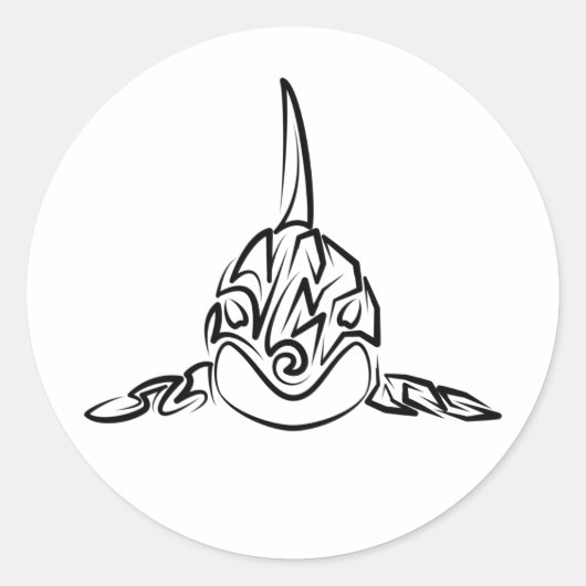 白黒の部族オルカ ラウンドシール (正面)