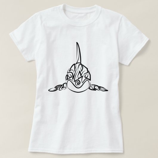 白黒の部族オルカ Tシャツ (デザイン正面)