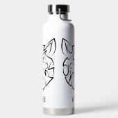 白黒の部族ネズミ ウォーターボトル (左面)
