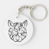 白黒の部族ネズミ キーホルダー (裏面)