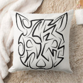 白黒の部族ネズミ クッション (ブランケット)