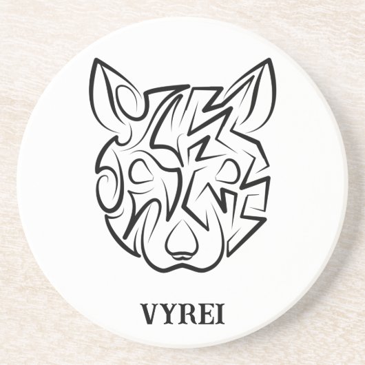 白黒の部族ネズミ コースター (正面)