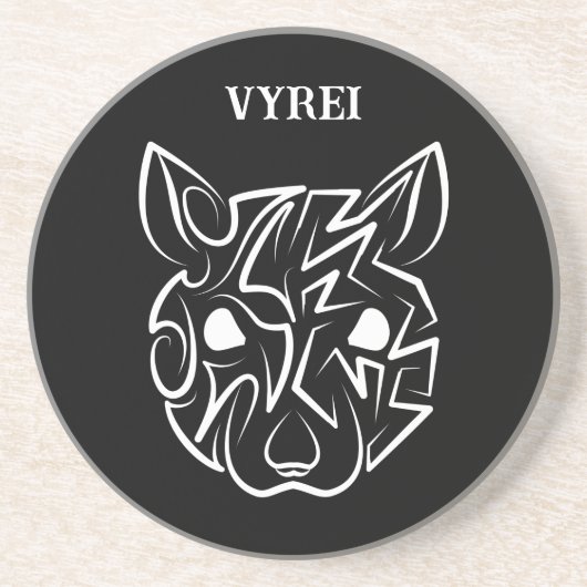 白黒の部族ネズミ コースター (正面)