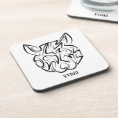 白黒の部族ネズミ コースター (左側)