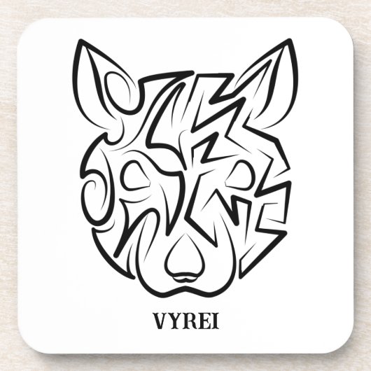 白黒の部族ネズミ コースター (正面)