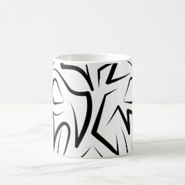 白黒の部族ネズミ コーヒーマグカップ