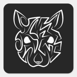 白黒の部族ネズミ スクエアシール